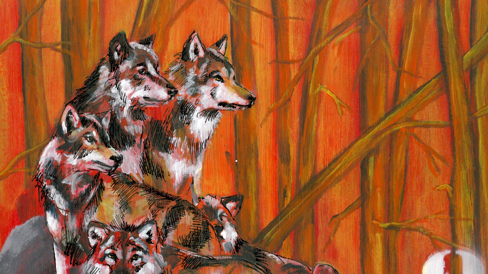 The Wolves, a hand-painted archetype of the number 2