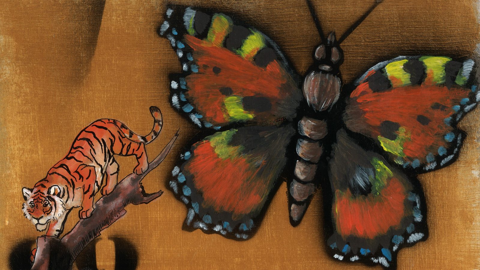 Butterfly & Tiger, a hand-painted archetype of the number 22