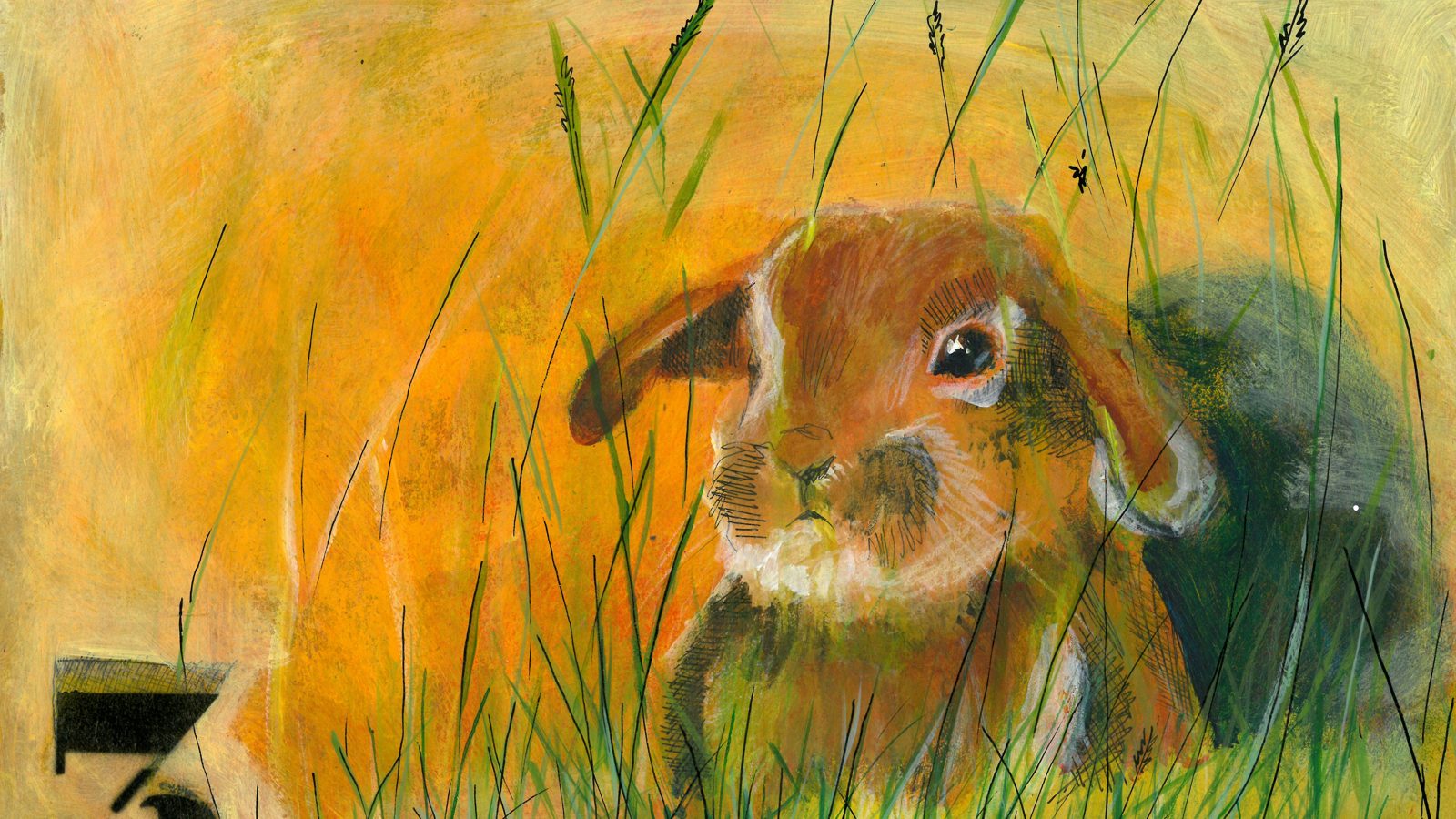 The Rabbit, a hand-painted archetype of the number 3