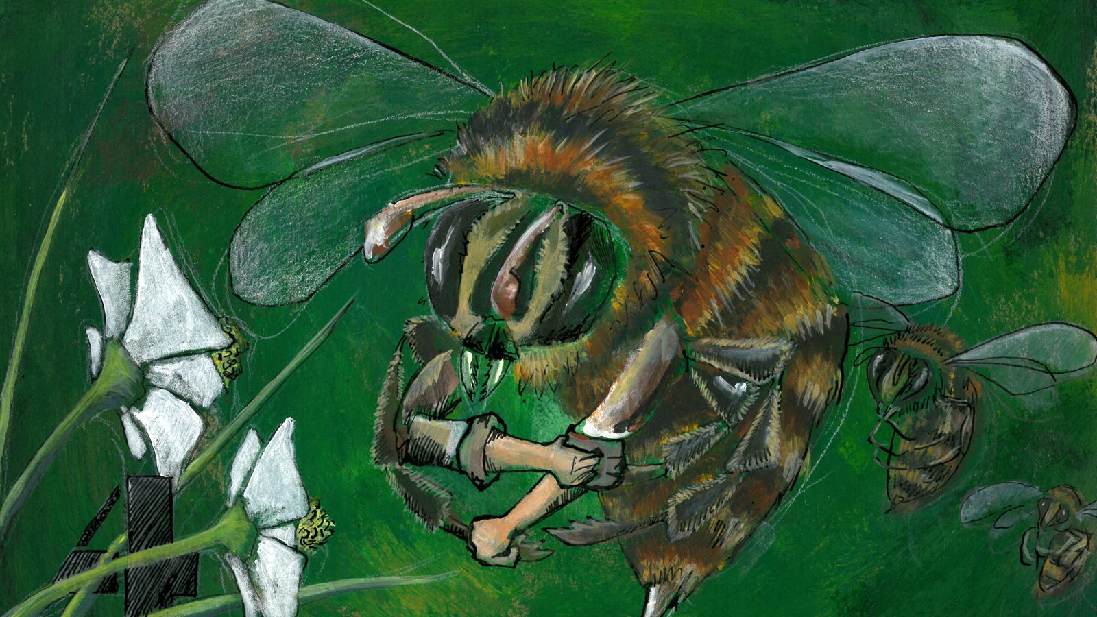 The Bee, a hand-painted archetype of the number 4