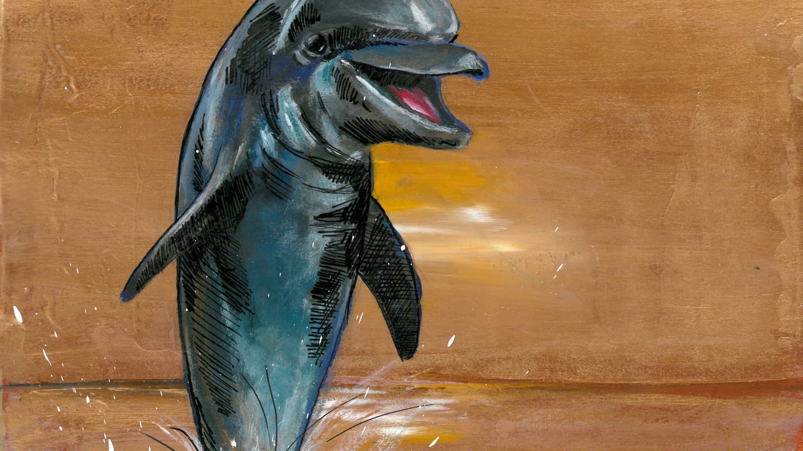 The Dolphin, a hand-painted archetype of the number 9